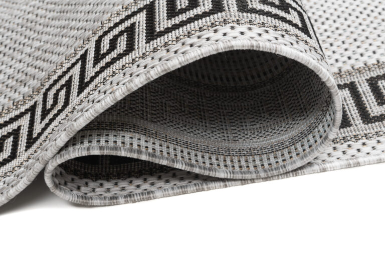 Tapis de couloir Melissa Gris Noir Zigzag Indoor Outdoor