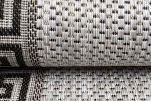 Tapis de couloir Melissa Gris Noir Zigzag Indoor Outdoor