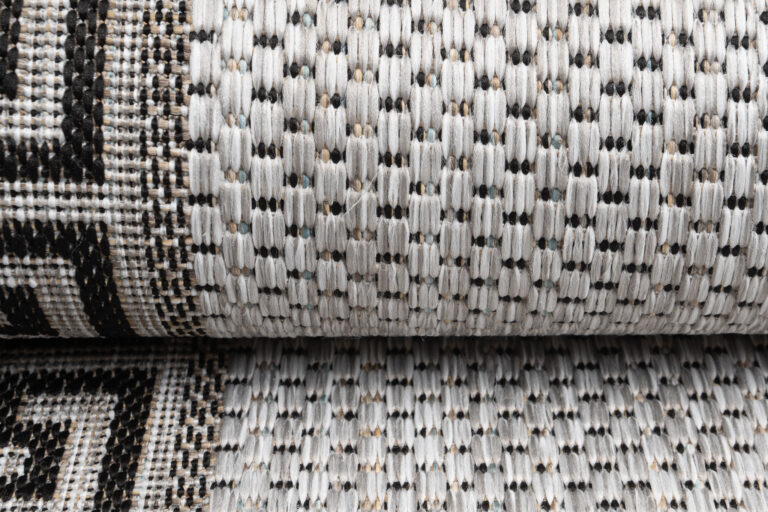 Tapis de couloir Melissa Gris Noir Zigzag Indoor Outdoor