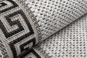 Tapis de couloir Melissa Gris Noir Zigzag Indoor Outdoor