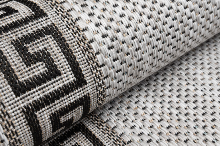 Tapis de couloir Melissa Gris Noir Zigzag Indoor Outdoor