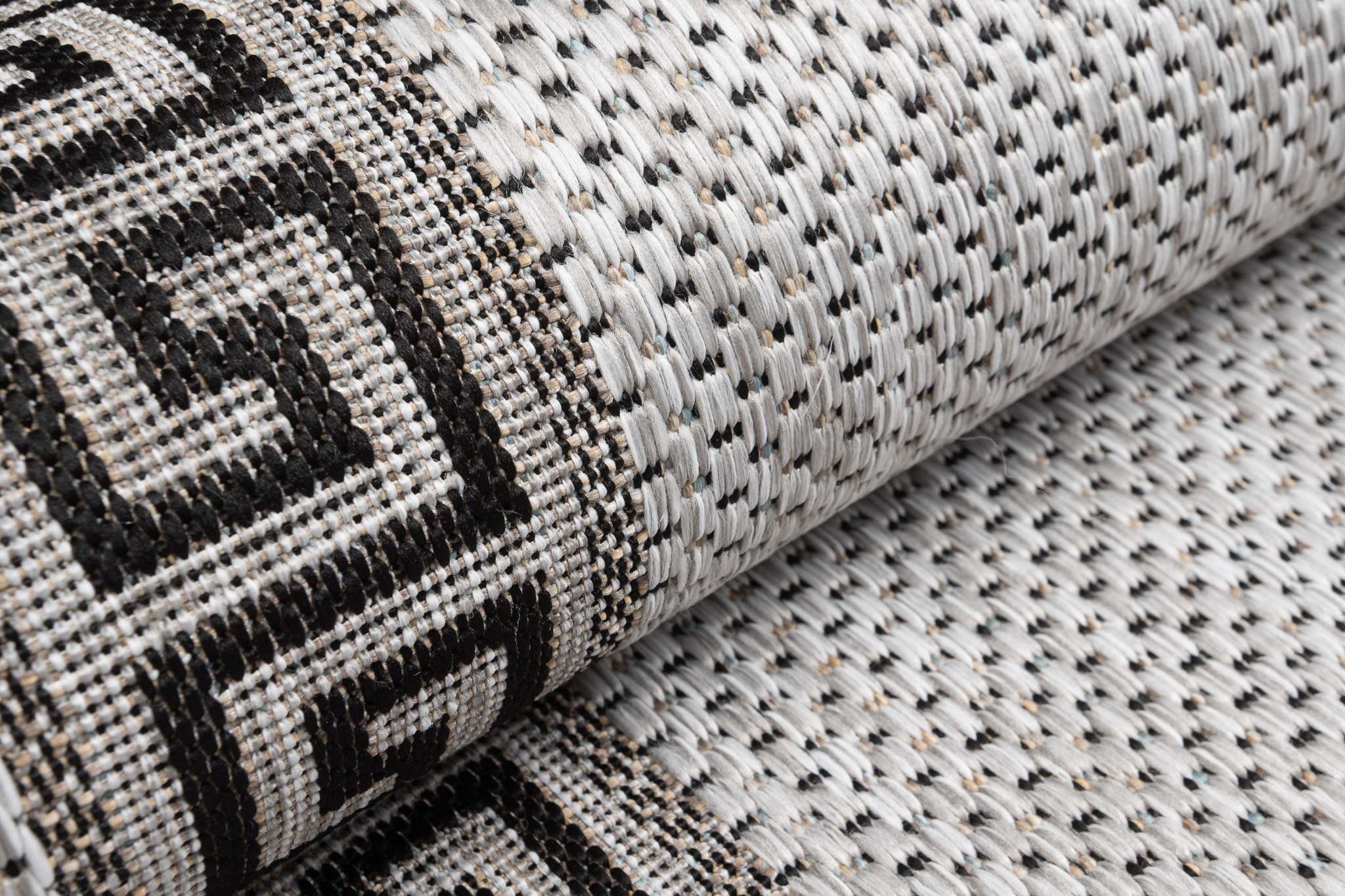 Tapis de couloir Melissa Gris Noir Zigzag Indoor Outdoor