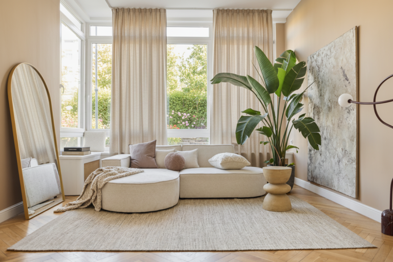 Tapis Laine Loni Brun Clair