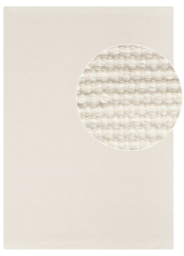 Tapis Laine Loni Blanc