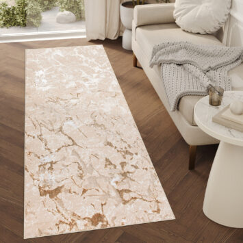 Tapis de couloir Crystal Beige Marron Abstrait