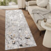 Tapis de couloir Crystal Gris Beige Abstrait