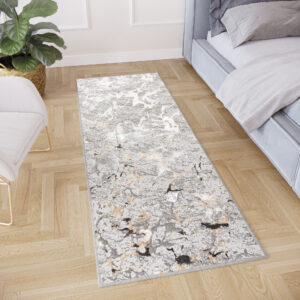 Tapis de couloir Crystal Gris Beige Abstrait