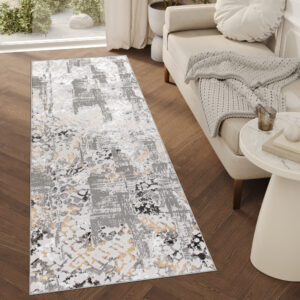 Tapis de couloir Crystal Gris Foncé Rétro