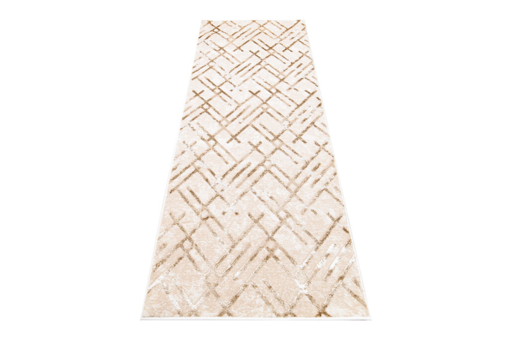 Tapis de couloir Crystal Beige Marron à Losanges