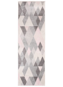 Tapis de couloir Lazur Gris Rose Triangles