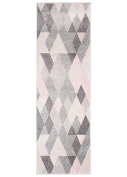 Tapis de couloir Lazur Gris Rose Triangles