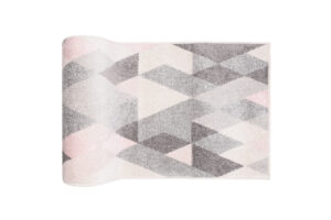 Tapis de couloir Lazur Gris Rose Triangles