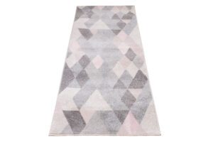 Tapis de couloir Lazur Gris Rose Triangles