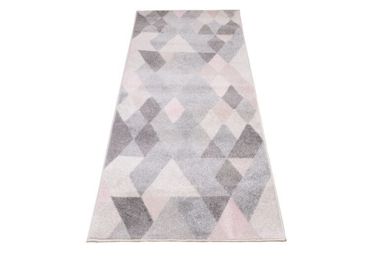 Tapis de couloir Lazur Gris Rose Triangles