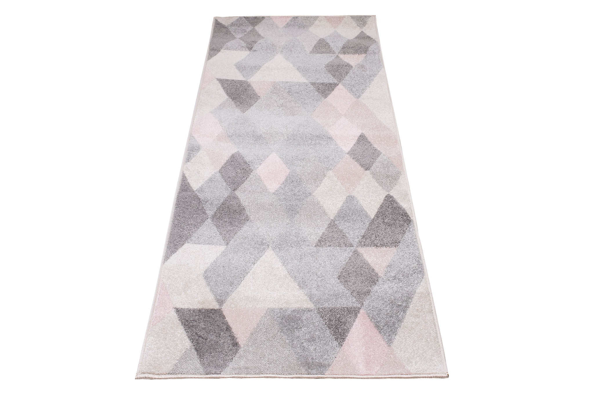 Tapis de couloir Lazur Gris Rose Triangles