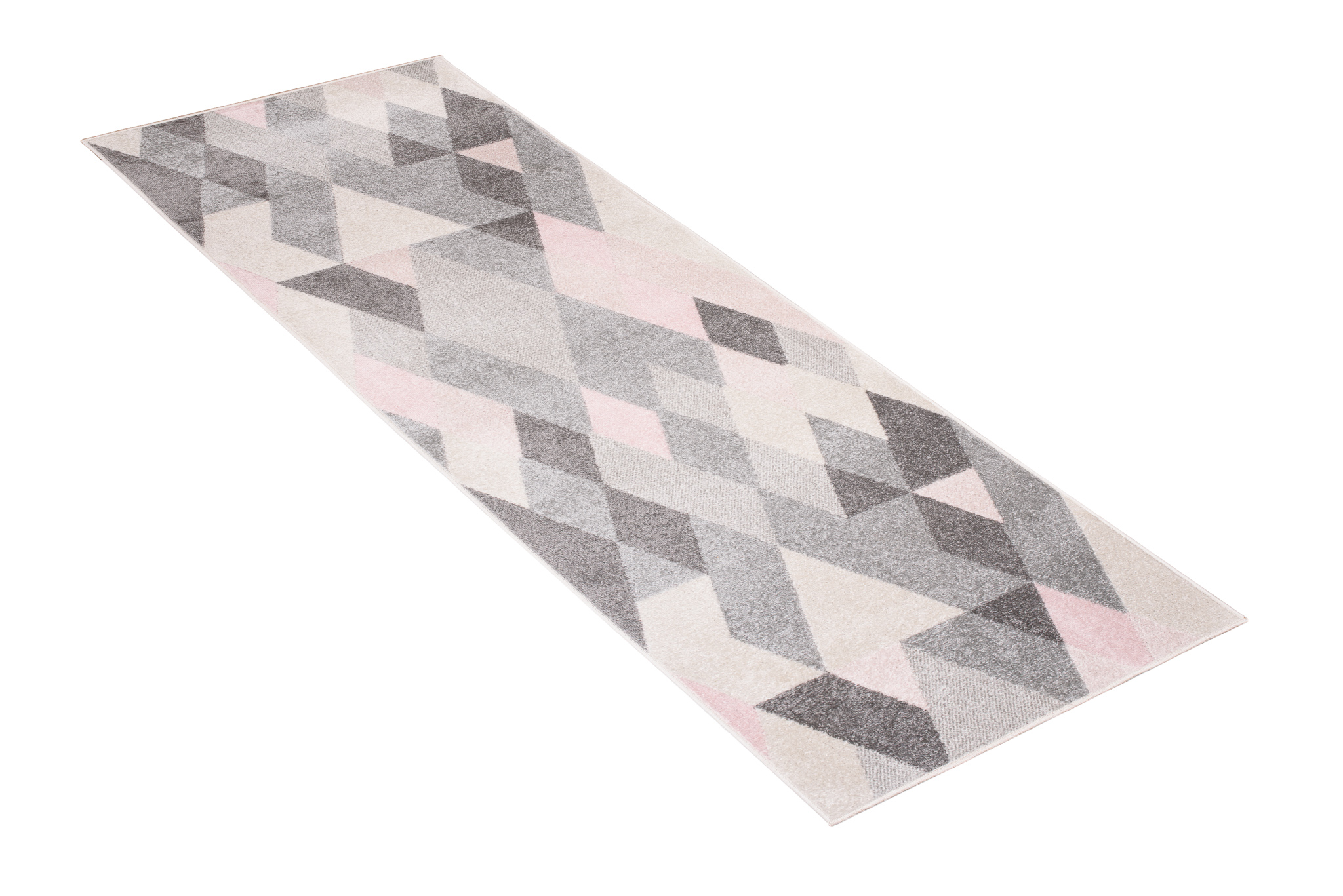 Tapis de couloir Lazur Gris Rose Triangles