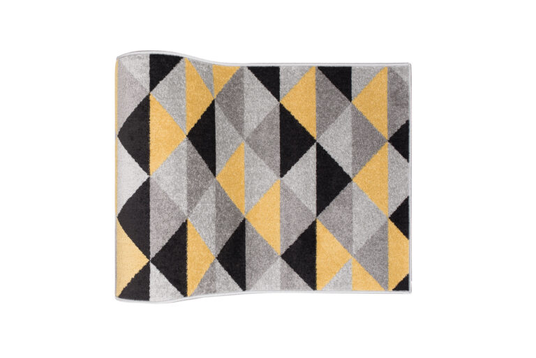 Tapis de couloir Lazur Gris Jaune Triangles