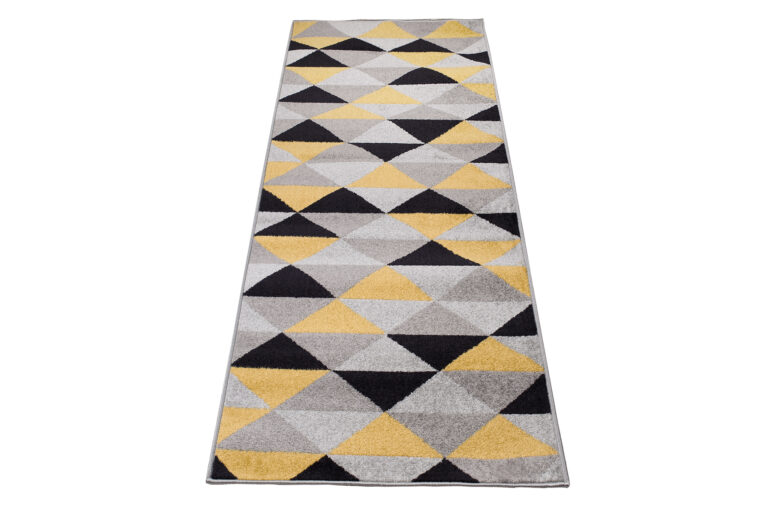 Tapis de couloir Lazur Gris Jaune Triangles