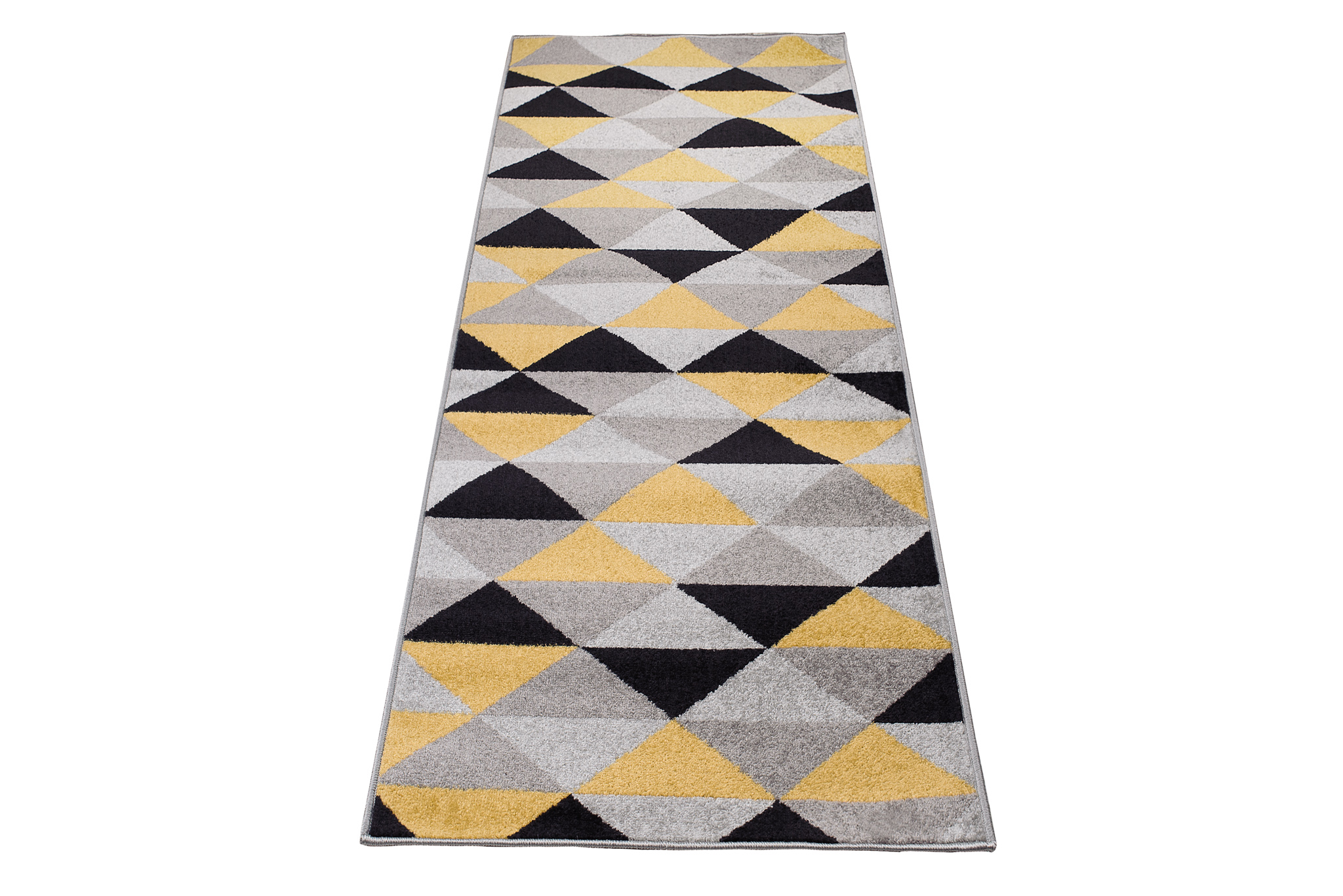 Tapis de couloir Lazur Gris Jaune Triangles