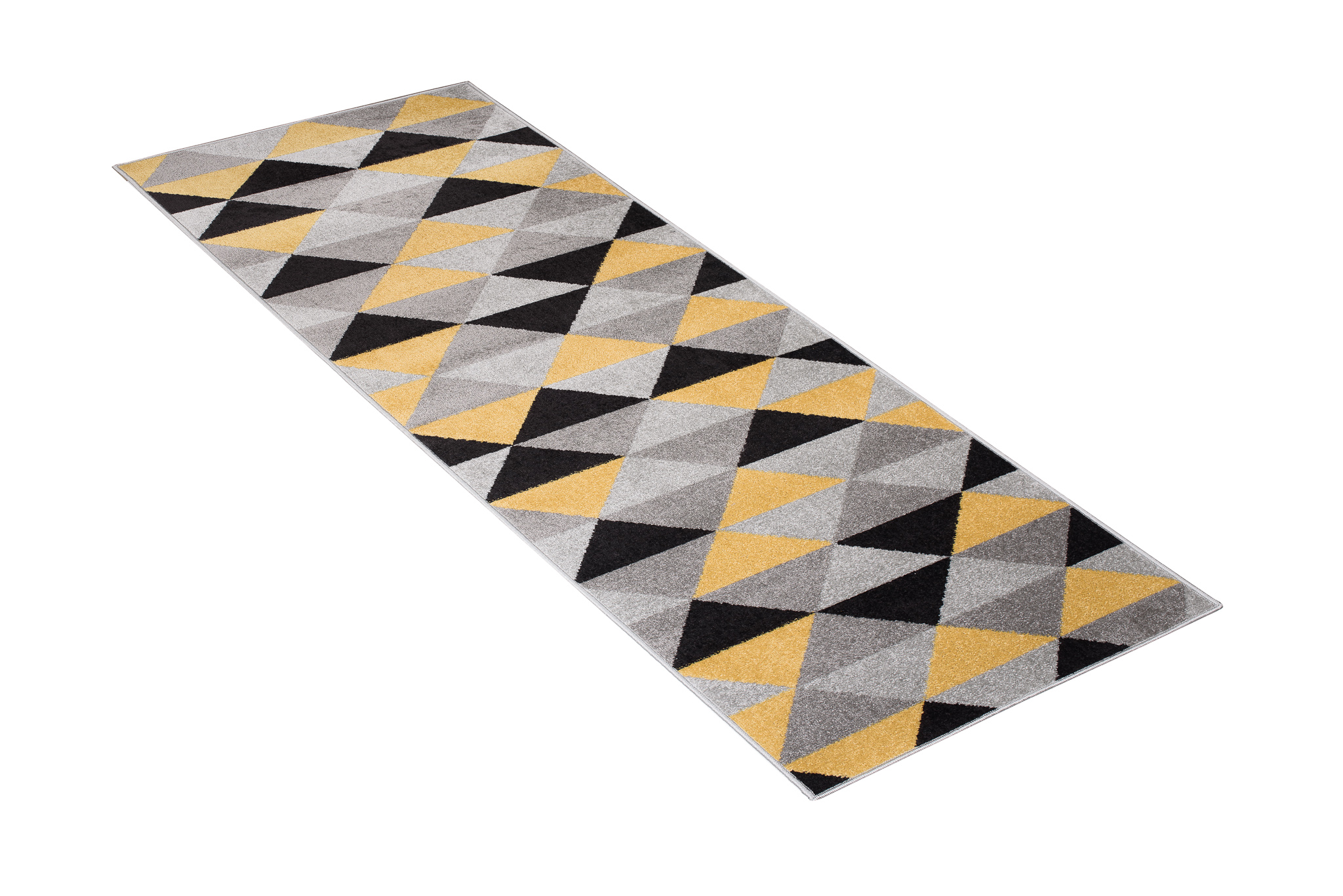 Tapis de couloir Lazur Gris Jaune Triangles