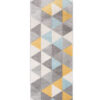 Tapis de couloir Lazur Gris Jaune Turquoise Triangles
