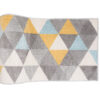 Tapis de couloir Lazur Gris Jaune Turquoise Triangles