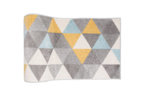 Tapis de couloir Lazur Gris Jaune Turquoise Triangles