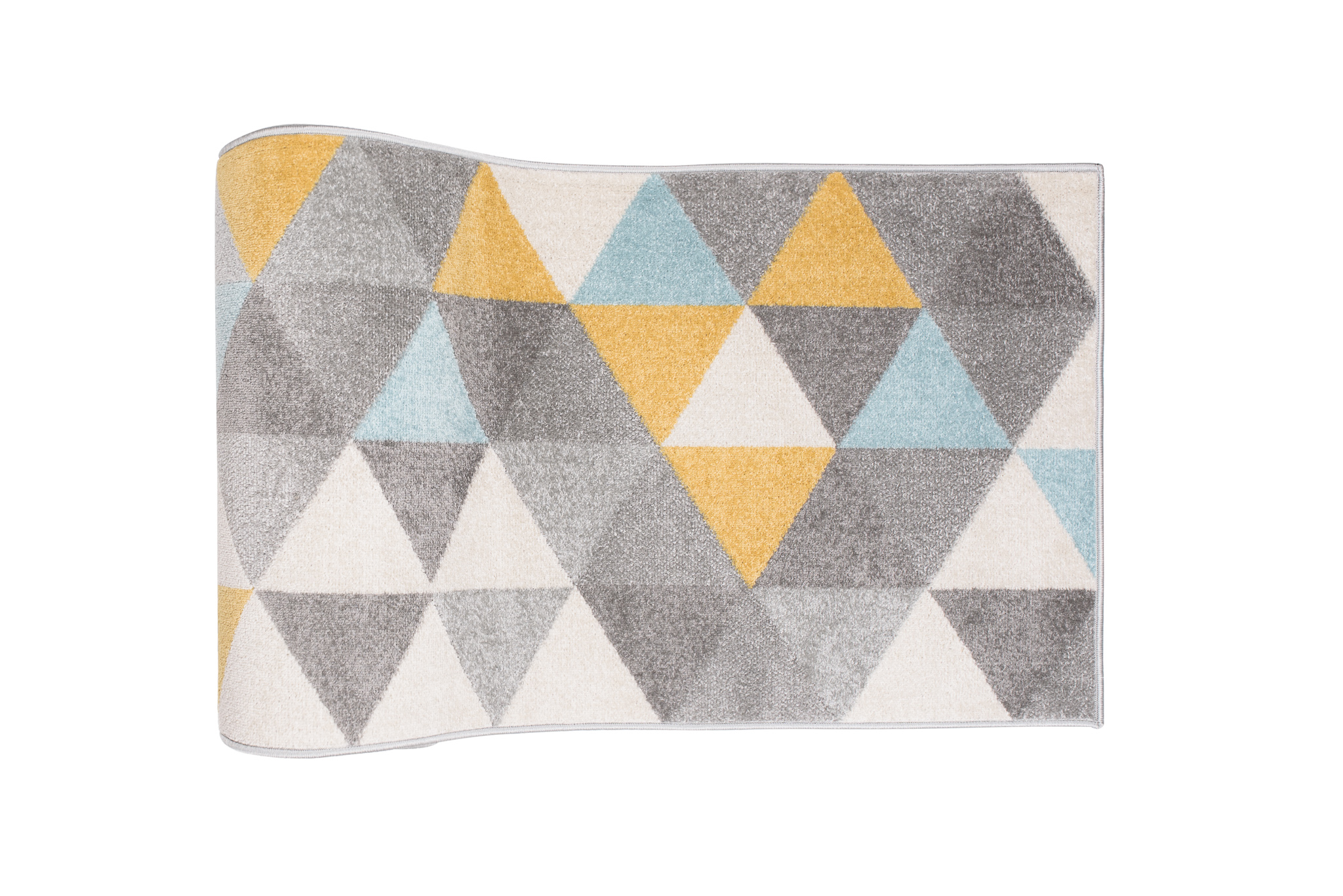 Tapis de couloir Lazur Gris Jaune Turquoise Triangles