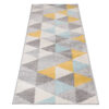 Tapis de couloir Lazur Gris Jaune Turquoise Triangles