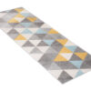 Tapis de couloir Lazur Gris Jaune Turquoise Triangles