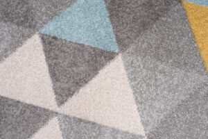Tapis de couloir Lazur Gris Jaune Turquoise Triangles