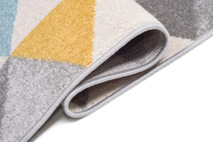 Tapis de couloir Lazur Gris Jaune Turquoise Triangles