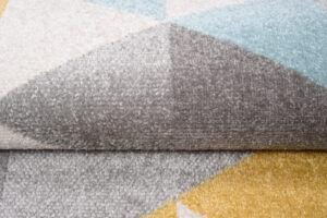 Tapis de couloir Lazur Gris Jaune Turquoise Triangles