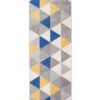 Tapis de couloir Lazur Gris Jaune Bleu Triangles