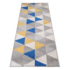 Tapis de couloir Lazur Gris Jaune Bleu Triangles