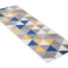 Tapis de couloir Lazur Gris Jaune Bleu Triangles
