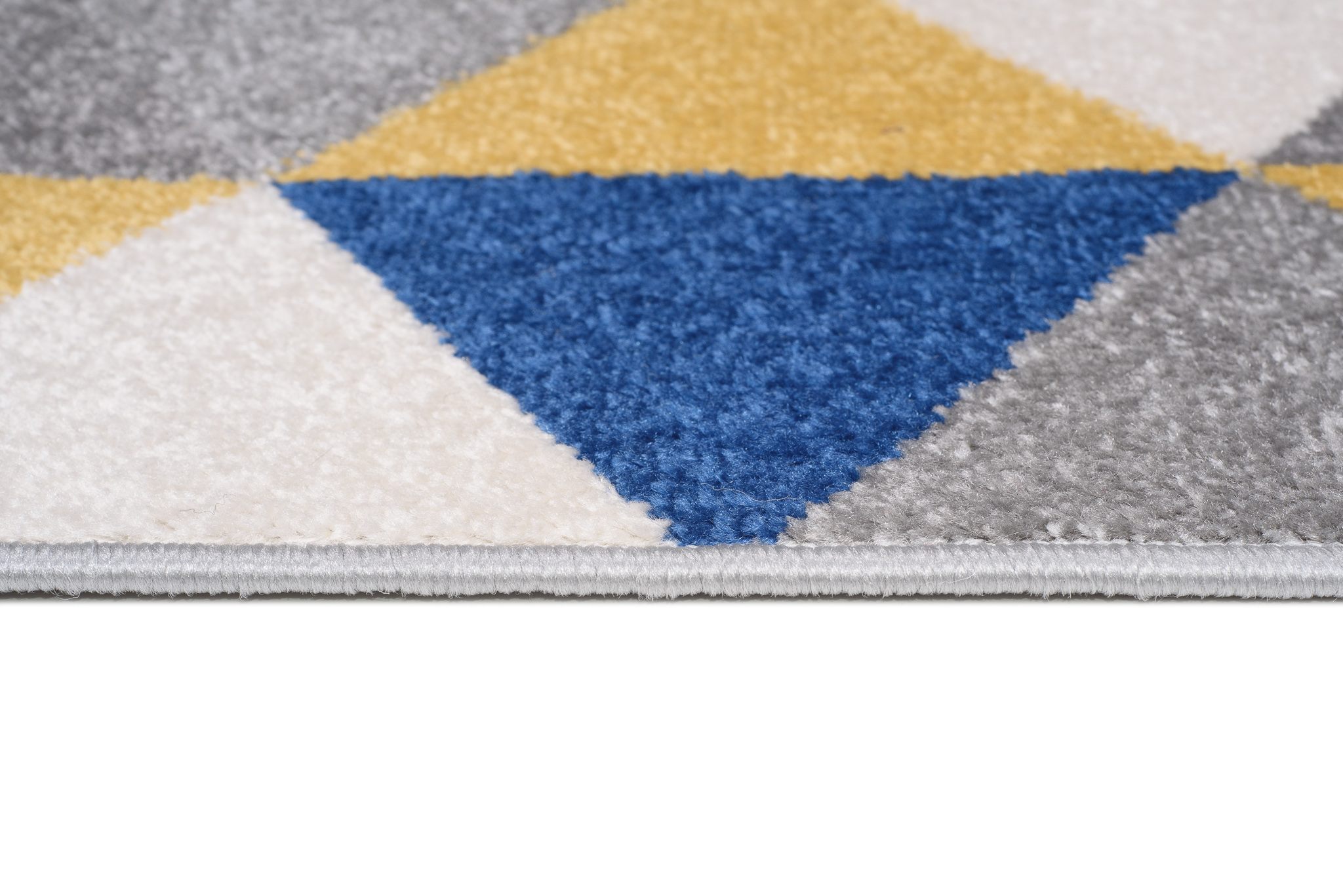 Tapis de couloir Lazur Gris Jaune Bleu Triangles