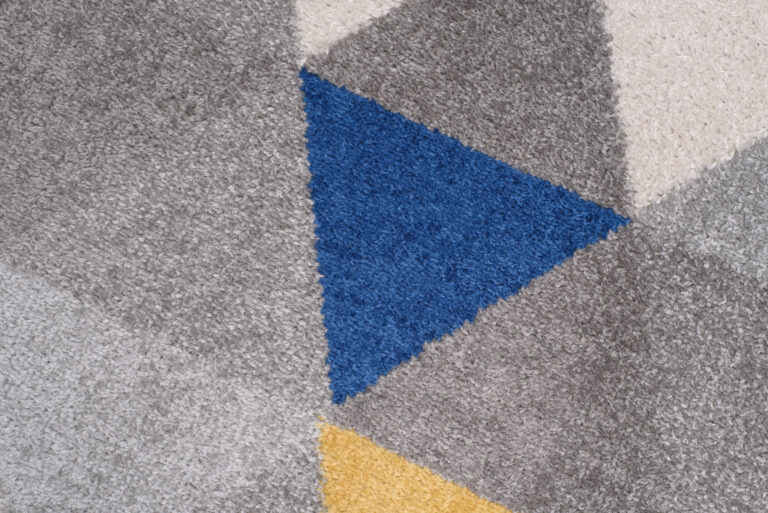 Tapis de couloir Lazur Gris Jaune Bleu Triangles