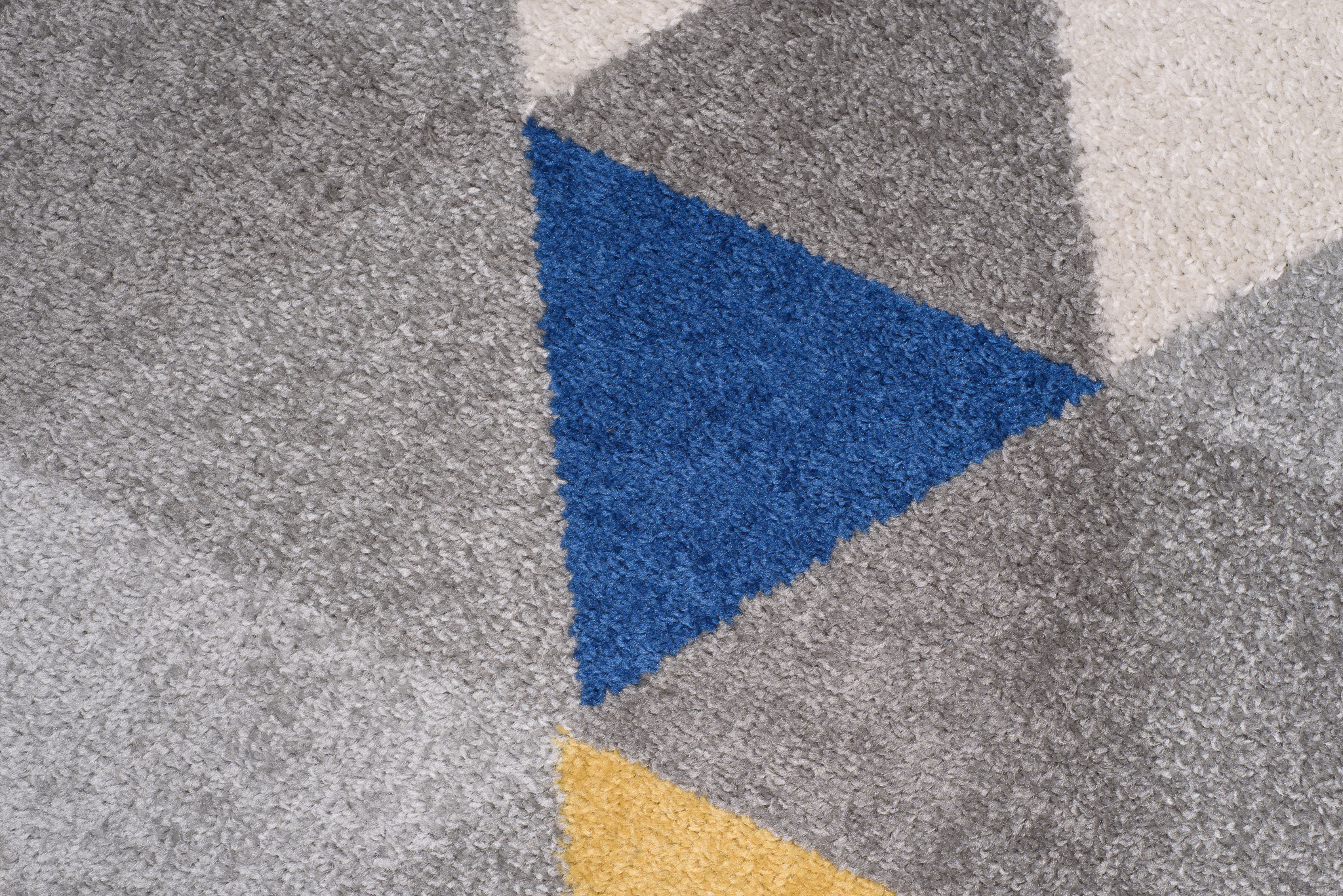 Tapis de couloir Lazur Gris Jaune Bleu Triangles