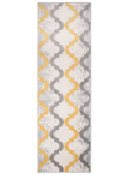 Tapis de couloir Lazur Gris Jaune Treillis