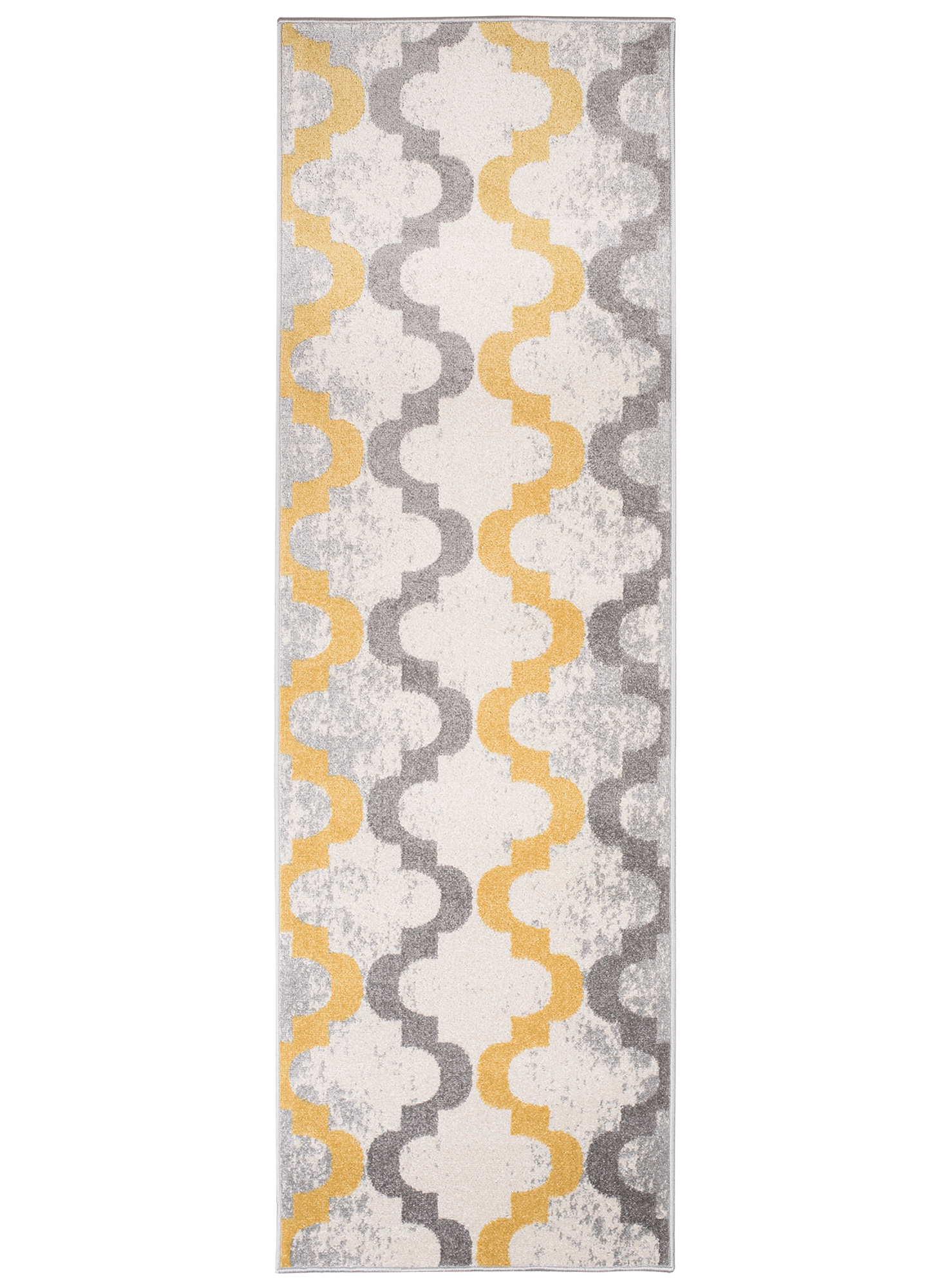 Tapis de couloir Lazur Gris Jaune Treillis