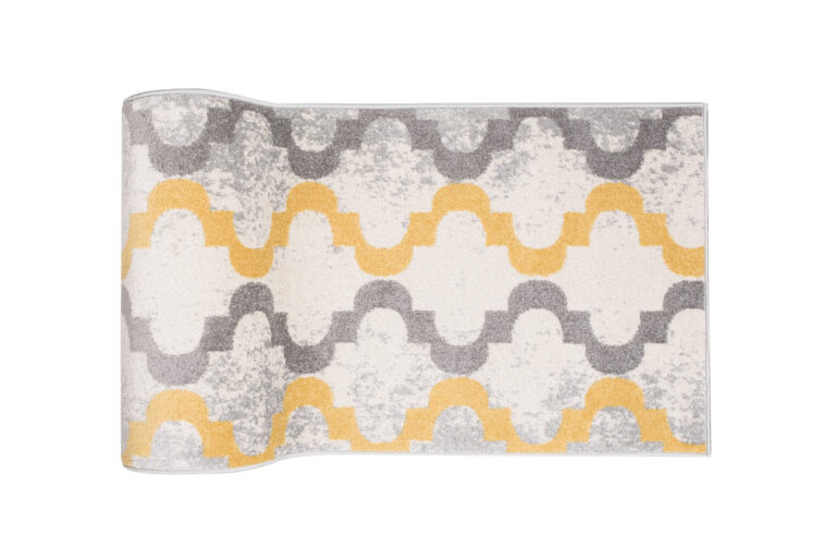 Tapis de couloir Lazur Gris Jaune Treillis