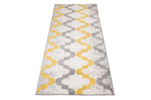 Tapis de couloir Lazur Gris Jaune Treillis