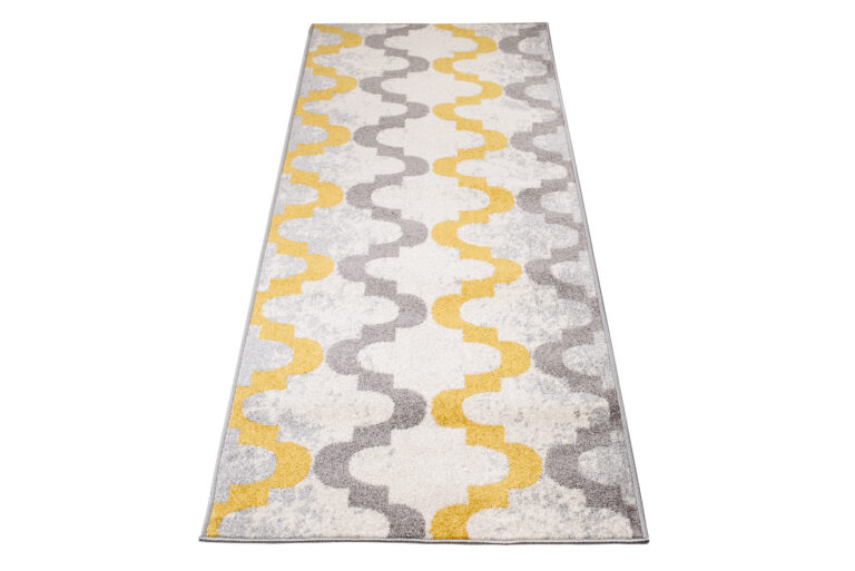 Tapis de couloir Lazur Gris Jaune Treillis