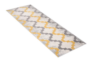 Tapis de couloir Lazur Gris Jaune Treillis