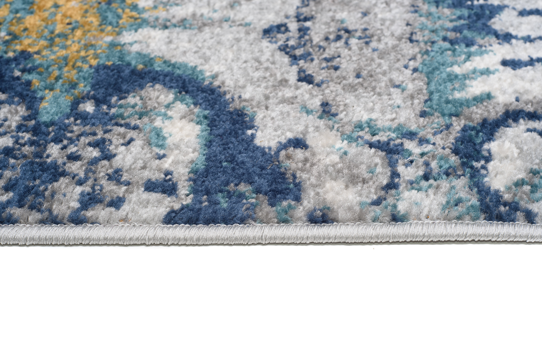 Tapis de couloir Lazur Bleu Marine Feuilles