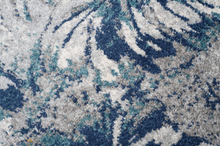 Tapis de couloir Lazur Bleu Marine Feuilles