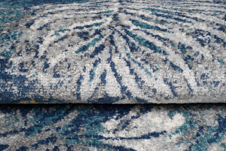 Tapis de couloir Lazur Bleu Marine Feuilles