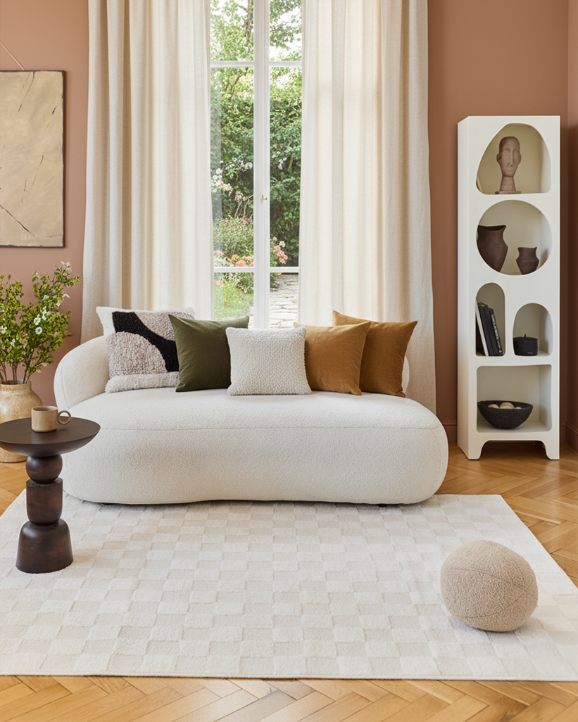 Tapis Terra Crème Carreaux