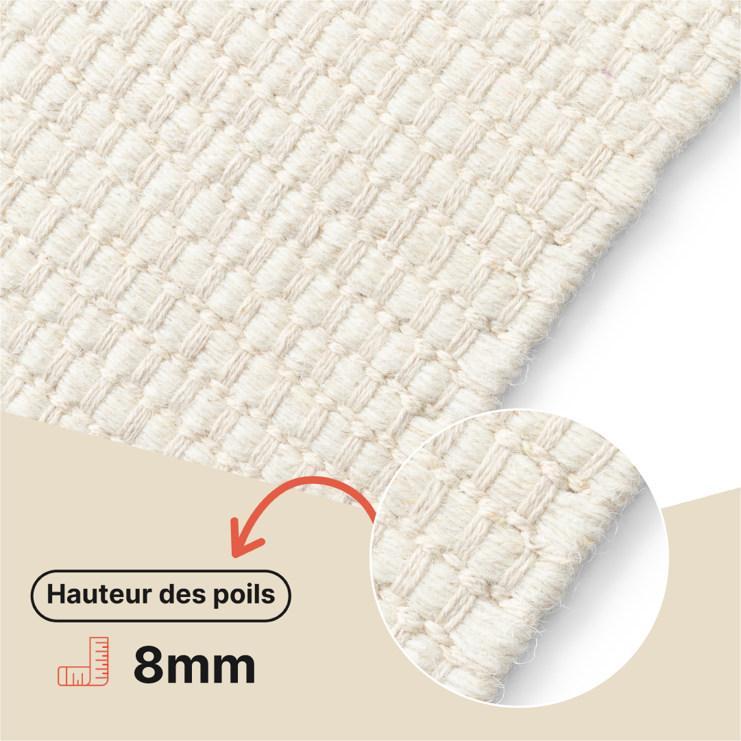 Tapis Laine Loni Blanc